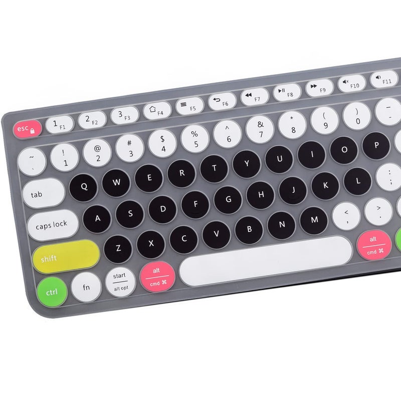 MUBUY-GOL Keyboard Cover Skin Fit Logitech K780 & Multi-Device Wireless Keyboard Ultra Thin Silicone Laptop-CandyBlack - Image 4